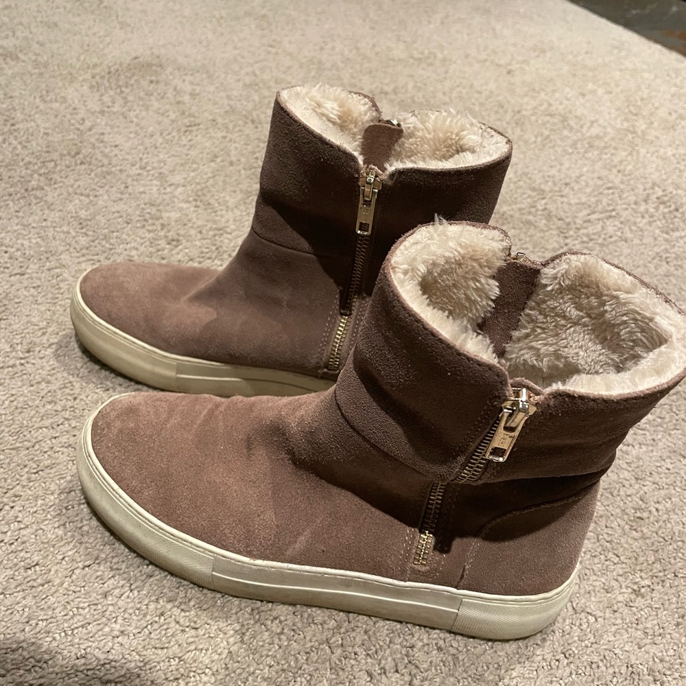 J/SLIDE Tristan Weatherproof Faux Fur & Suede Sneaker Booties